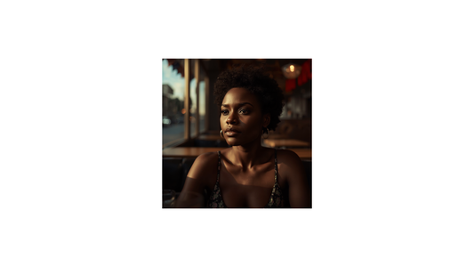 The blog post photo depicts a young woman sitting alone, looking out the window, pondering her life.